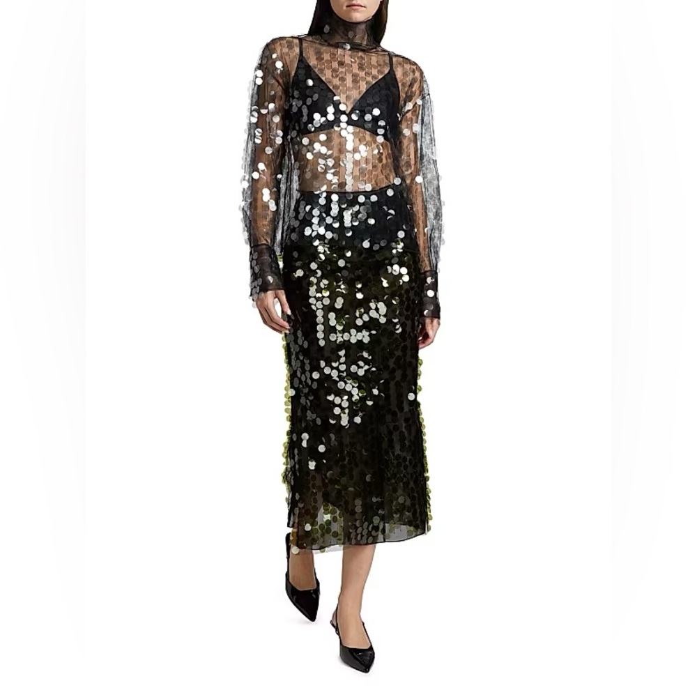 NWT 16Arlington Olall Paillettes Turtleneck Top - Picture 3 of 10
